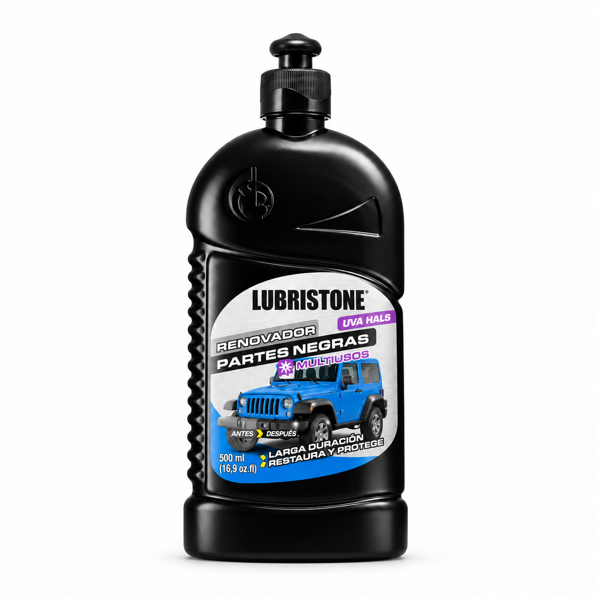 Renovador de Partes Negras Lubristone, envase de 500 ml.