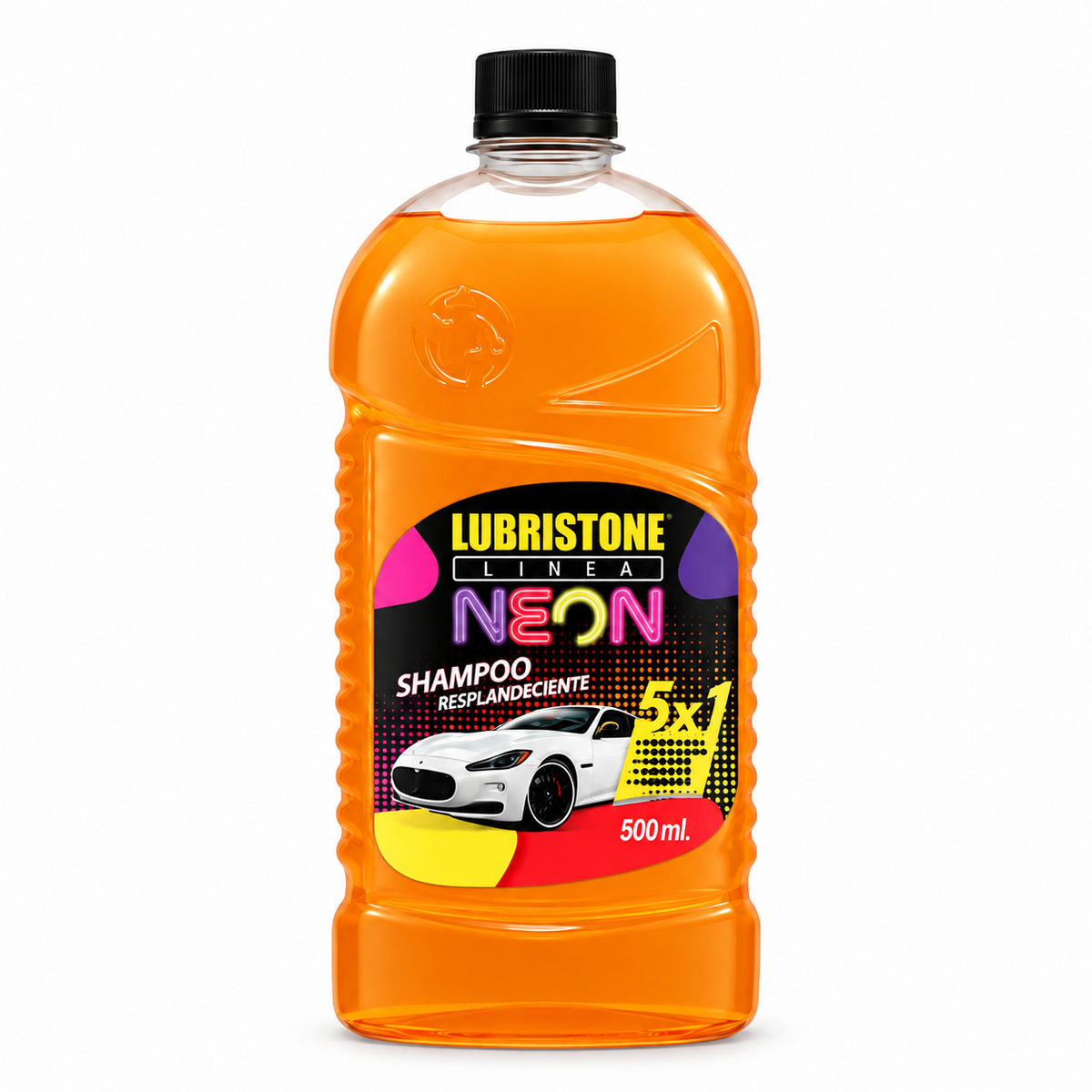 Shampoo Neón Lubristone de 500 ml, color naranja ilustrativo; envío de una unidad en color aleatorio.