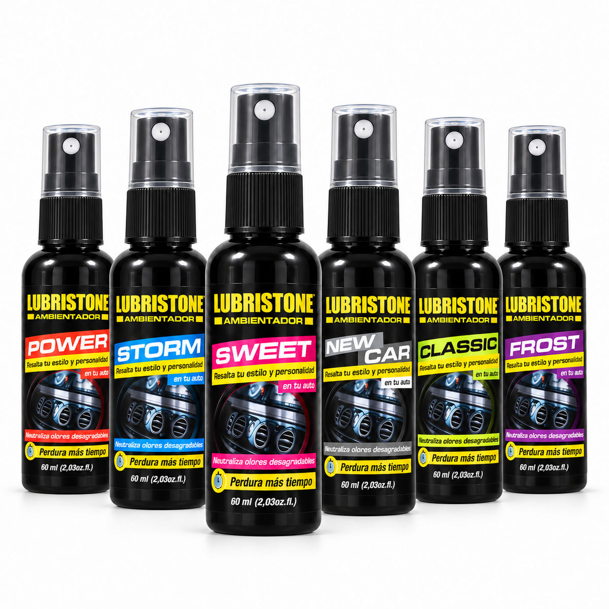Ambientador Profesional Lubristone: seis aromas en envases de 60 ml; venta por unidad.