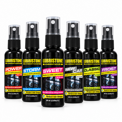 Ambientador Profesional Lubristone: seis aromas en envases de 60 ml; venta por unidad.