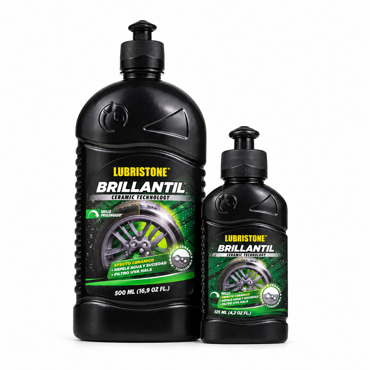 Brillantil Ceramic Lubristone: envases de 500 ml y 125 ml con tapa push; venta por unidad.