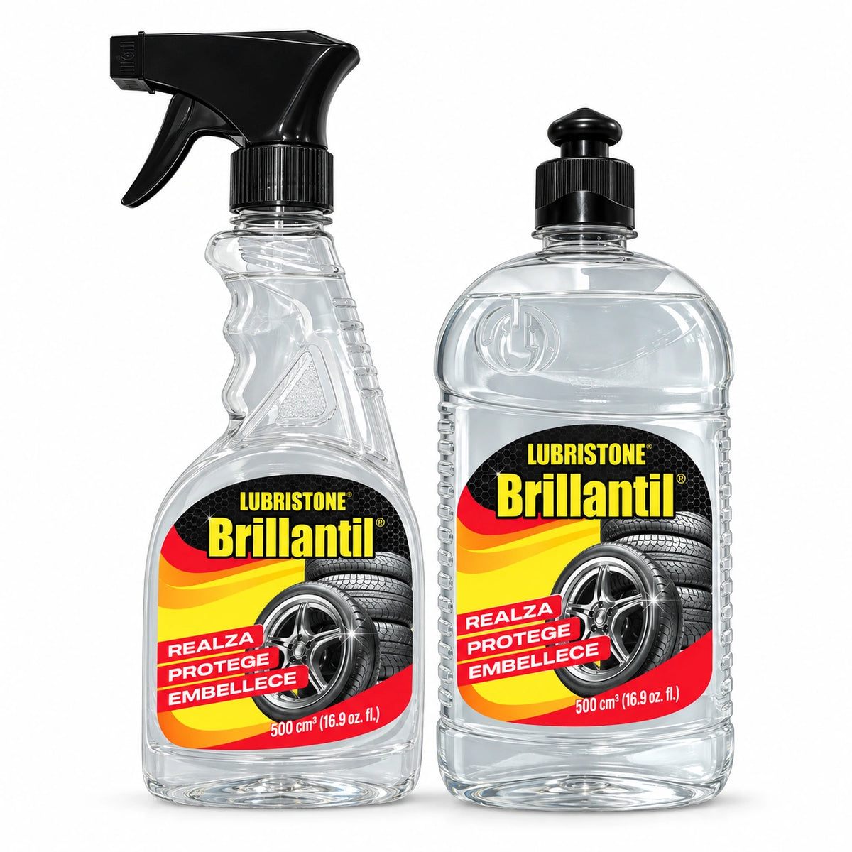 Brillantil Lubristone: envases de 500 ml con spray y con tapa push; venta por unidad.