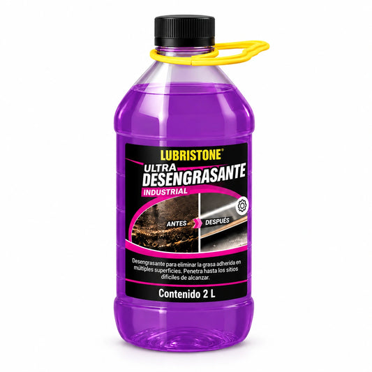 Ultra Desengrasante Industrial Lubristone, envase de 2 litros.