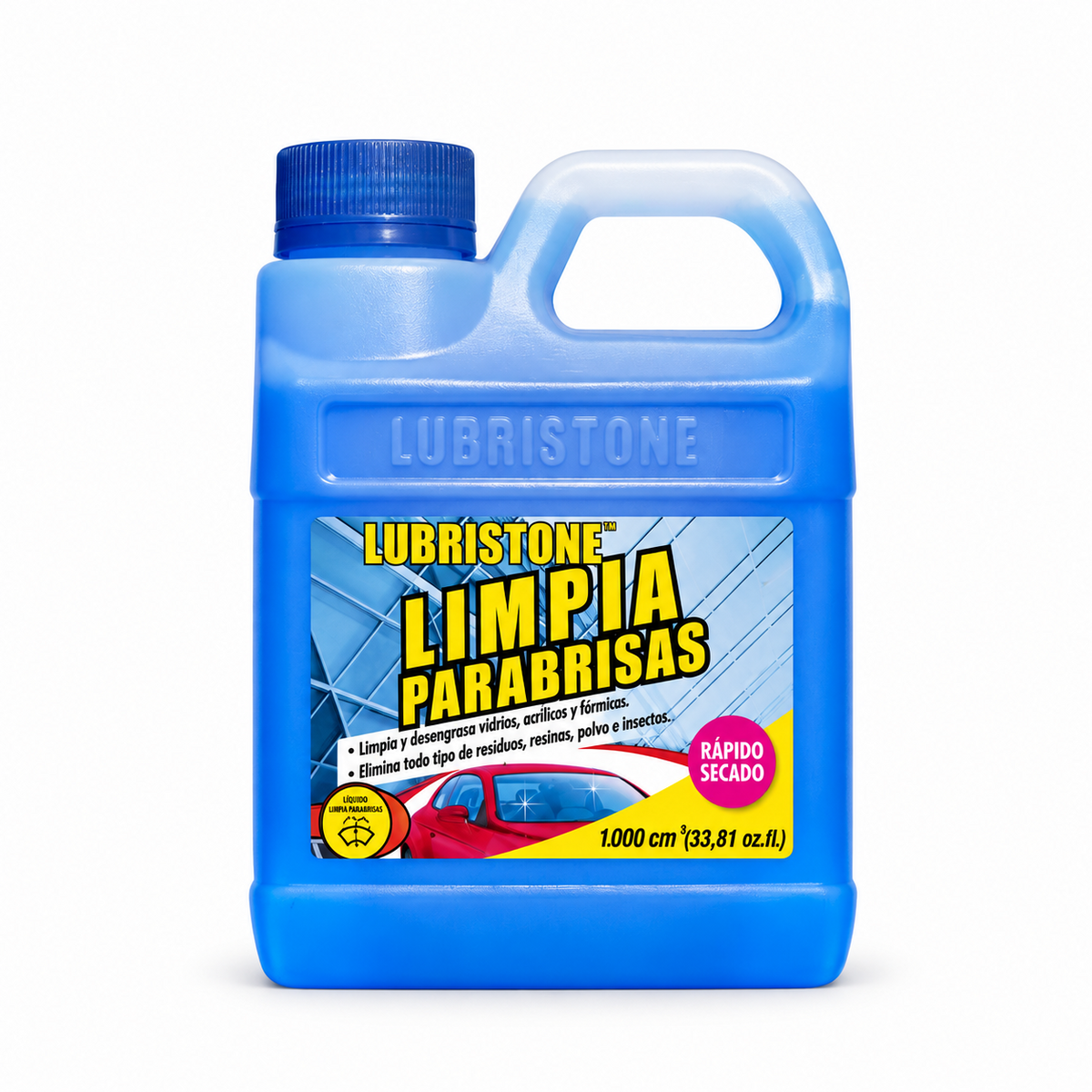 Limpia Vidrios Lubristone, envase de 1 litro.