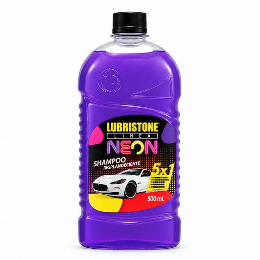 Shampoo Neón Lubristone de 500 ml, color violeta ilustrativo; envío de una unidad en color aleatorio.