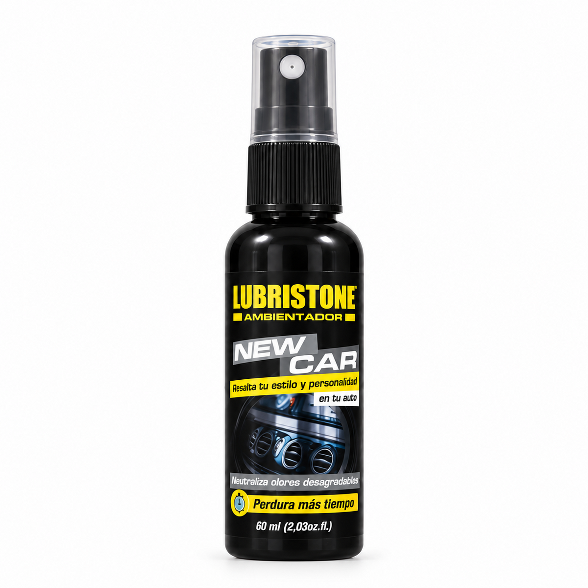 Ambientador Profesional Lubristone, aroma New Car, envase de 60 ml.