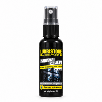 Ambientador Profesional Lubristone, aroma New Car, envase de 60 ml.