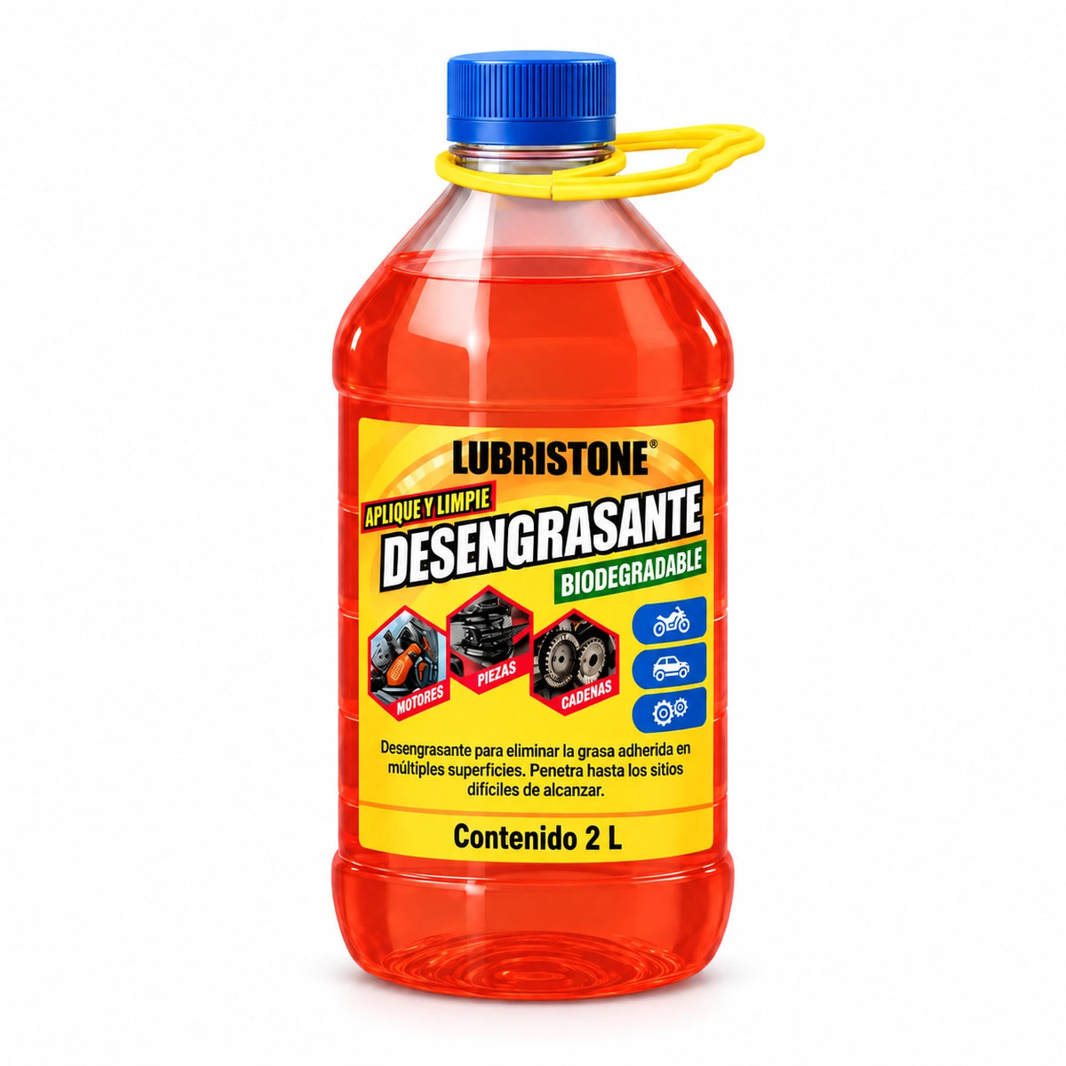 Desengrasante Multiusos Naranja Lubristone, envase de 2 litros.