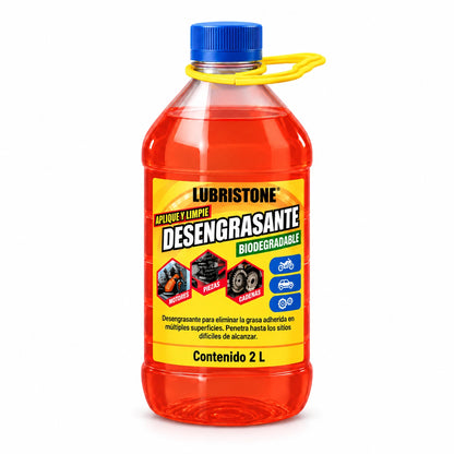 Desengrasante Multiusos Naranja Lubristone, envase de 2 litros.