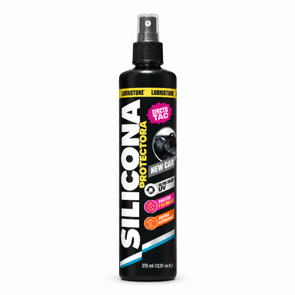 Silicona Protectora Lubristone, aroma New Car, envase de 370 ml.