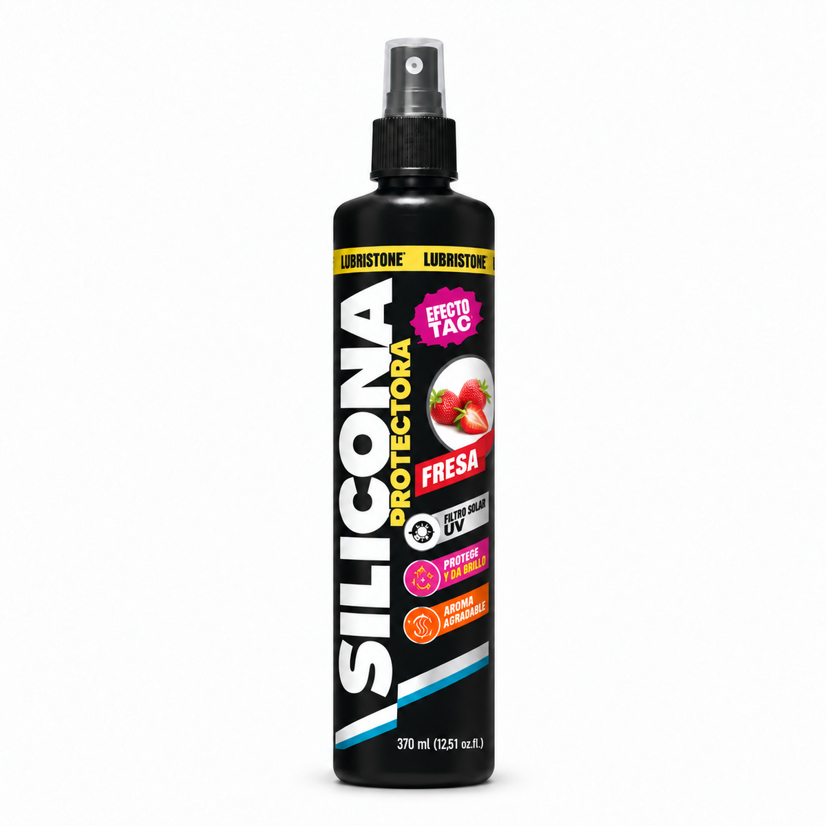 Silicona Protectora Lubristone, aroma Fresa, envase de 370 ml.