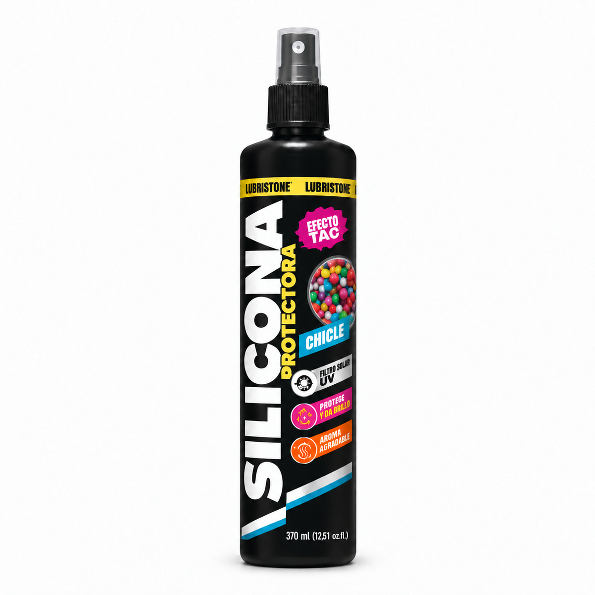 Silicona Protectora Lubristone, aroma Chicle, envase de 370 ml.