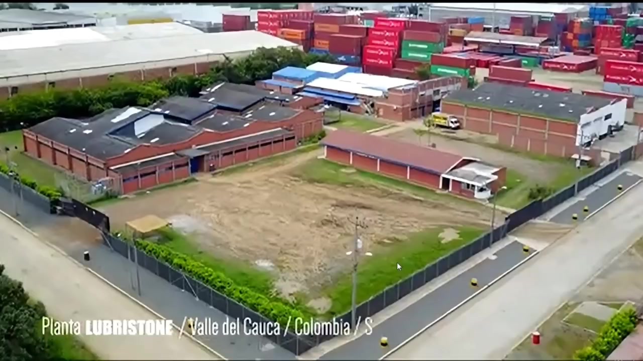 Vista aérea de las instalaciones de Lubristone en el Valle del Cauca.